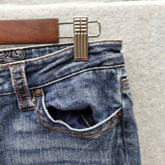 Womens Refuge Jeans Size 7R Solid Blue Straight Leg Regular Fit Denim Pants - Picture 8 of 16